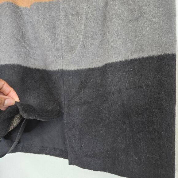 NWT Amanda + Chelsea Wool Blend Skirt Womens M Colorblock Quiet Luxury Neutrals - Picture 6 of 12